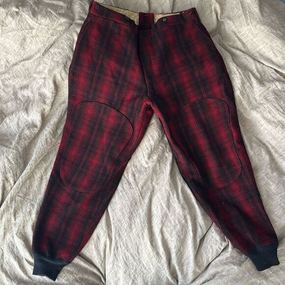 Vintage 40s 50s Woolrich Woolen Mills Buffalo Plaid Heavy Wool Pants - 40 - Picture 1 of 9